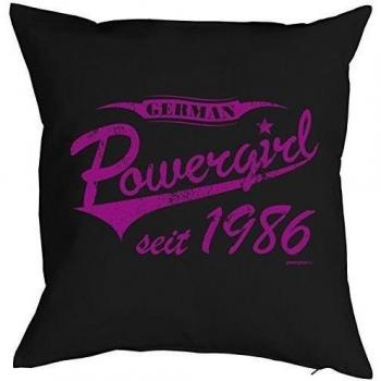 Ideal para la 30A de cumpleaños de chica - Cojín con relleno con la potencia de 1986 - caja de regalo de la hermana amiga del hermano Cosuine de la tapicería