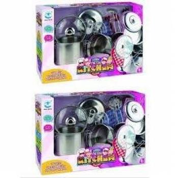 VERCOR- Set BATERIA Cocina Metal 8 Piezas Muebles para niños