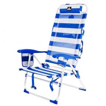 Silla de Playa Plegable Lavanda 12009 con Reposabrazos y 9 Posiciones de Descanso - CREVICOSTA Quality Mark