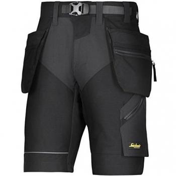 Bermudas de Trabajo Snickers 6904 para Hombre con Bolsillos Holster, Comodidad FlexiWork, Color Negro, Talla 50