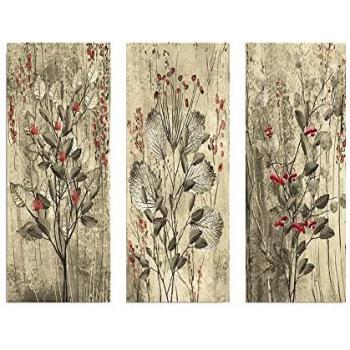 Pintura Decorativa Tríptico en MDF - 3 Piezas para Decoración de Pared