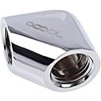Alphacool Eiszapfen 90-Degree L-Adapter G1/4 Female to G1/4 Female Thread - Chrome Finish