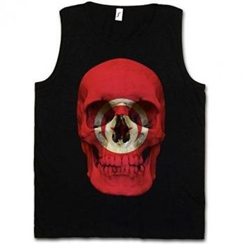 CLASSIC TUNISIA SKULL FLAG CAMISETA SIN MANGAS - Bandera cráneo Schädel Banner Fahne Tunesien Túnez CAMISETA SIN MANGAS Tamaños S - 5XL