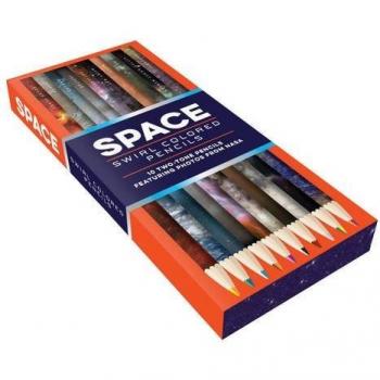Space Swirl Colored Pencils: 10 two-tone pencils featuring photos from NASA
