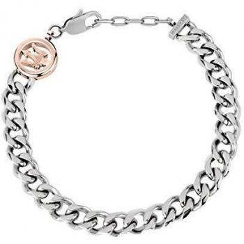 Pulsera para hombre, Colección Maserati Jewels, en acero con dettaglio in pvd oro rosa, ajustable con cierre mosquetón - JM418ANI02