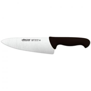 Cuchillo de Chef Arcos Serie 2900 con Hoja Ancha de 200 mm, Acero Inoxidable NITRUM, Mango Polipropileno Marrón, Modelo 290728