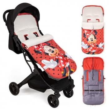 Saco Carro Universal Minnie Topos Rojo Invierno Suave y Cálido, Desmontable, Doble Apertura, Lavado Fácil, Antialérgico