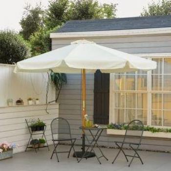 Sombrilla de Jardín Outsunny Ø325x250 cm con Techo Ventilable y 8 Varillas de Bambú