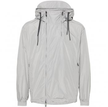Emporio Armani Men's Nylon Blouson Jacket in Grey, Size 50, Style: 3D1BH11NAVZ0653; Beige Hooded Coat with Double Zip Closure for Men, Sizes: L, XL, M; Emporio
