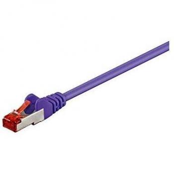 Cable de red S/FTP (PiMF) CAT 6, 25m, violeta, flammwidrig (sin halógenos), con conectores RJ45
