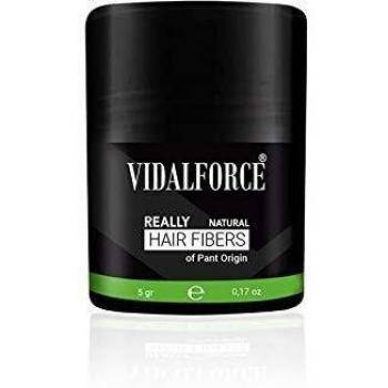 VidalForce - Fibra Capilar 100% de origen Vegetal - Polvos voluminizador pelo - Hair building fibers - Polvo voluminizador cabello - Fibras capilares Castaño Claro
