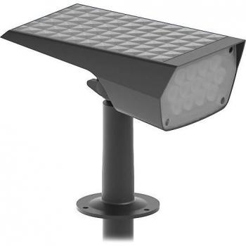 Proyector LED Solar Cuadrado 2W Blanco Cálido 3000K IP65 Negro 316 mm