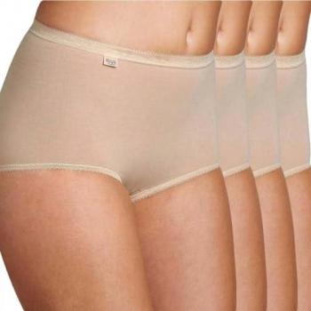 Sloggi Women's Basic+ Maxi Briefs 4 Pack - Beige Cotton - Size 8XL