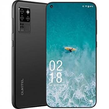 Teléfono Móvile Libre 4G, Teléfono Celular OUKITEL C21 Moviles Baratos y Buenos Android 10, Smartphone 64GB+4GB, 6.4 Pantalla Perforada 1080P, Cámara 20MP+16MP Dual SIM, 4000 mAh Bateria, Negro