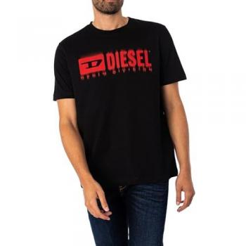 Camiseta de Manga Corta Diesel T-Adjust Q7 Negra para Hombre - Talla L