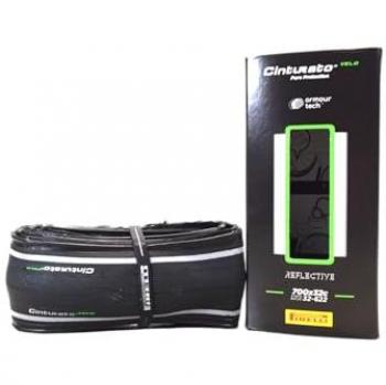 Cubierta de carretera Pirelli Cinturato™ Velo Tubeless Reflective 700c x 32, tipo tubeless ready, medida 700x32C (32-622), color negro, diseño reflectante