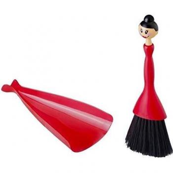 Vigar Dolls Table Dustpan and Brush Set - Red/Black
