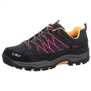 CMP Rigel Low Waterproof Kids Trekking Shoes - Gray/Black/Yellow/Pink - Size 35