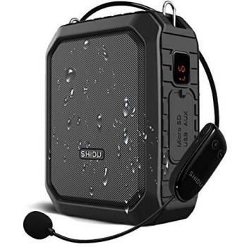 SHIDU 18W Amplificador de voz inalámbrico Sistema PA impermeable con micrófono inalámbrico UHF Altavoz Bluetooth para aula al aire libre Guía turístico