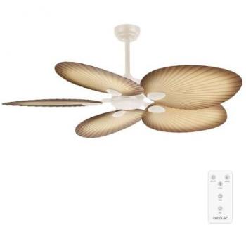 Cecotec Ventilador de Techo EnergySilence Aero 5200 Palm, Motor DC 36W, Diámetro 132 cm, Mando a distancia, Temporizador, 6 Velocidades, Función Verano e