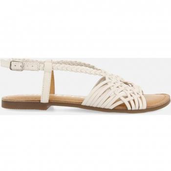SANDALIAS BLANCAS DE PIEL CON TIRAS CRUZADAS PARA MUJER AIDONE