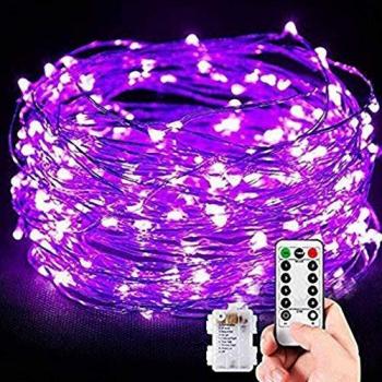 Cadena de Luces, Guirnalda de Luces 10M 100 LED Impermeable Línea de Plata de 8 Modos de Luz, con Control Remoto para Lluminación DIY, Navidad, Decoración Fiesta, Jardín, Boda etc