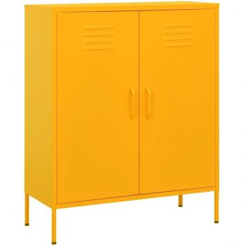 vidaXL Storage Cabinet Mustard Yellow 80x35x101.5 cm Steel