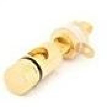 Conector de Altavoz Chapado en Oro con Anillo Negro - Alta Calidad