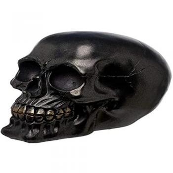 Adorno Metálico Negro Calavera - Decoración Gótica para el Hogar - Accesorios de Resina para Sala de Estar - Regalos Originales para Hombres