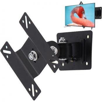 Soporte de Montaje en Pared Articulado para Pantallas LCD/LED de 14-24 Pulgadas, VESA 75/100, Inclinación y Giro