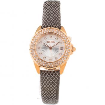 Folli Follie Reloj Mujer Analogico Cuarzo con Correa de Cuero WF1B006STM