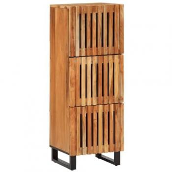 Aparador alto de madera maciza de acacia 40x34x110 cm Marrón