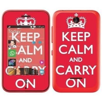 Royal adhesivo RS.106564 adhesivo para Nokia 230, diseño de Keep Calm Carry On