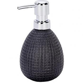 Wenko Polaris Jet Dosificador Jabón 0.39 L, Cerámica, Antracita, 9x9.5x16 cm