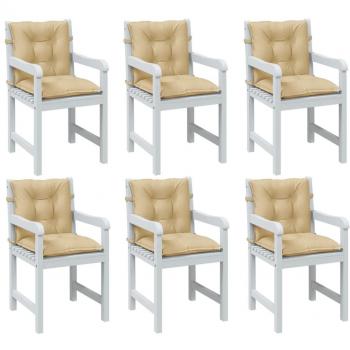 Cojines de Silla Respaldo Bajo 6 Unidades Tela 100x50x7 cm Color Antracita Melange, Gris Claro Melange, Gris Oscuro Melange y Beige Melange
