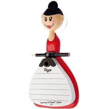 VIGAR Dolls Bloc de Notas, Material: ABS, LDPE, PVC Friendly, Rojo y Negro, Dimensiones: 11 x 3,5 x 21 cm