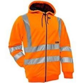 Blaklader High-Visibility Zip-Up Hoodie, Orange, Size S
