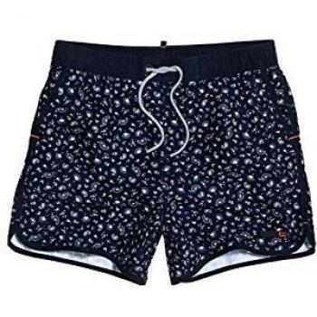 Superdry Hombre Bañador Echo Racer Paisley Azul Marino M