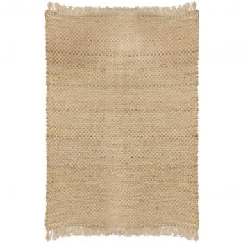 Alfombra de arpillera con flecos 120x170 cm Yute