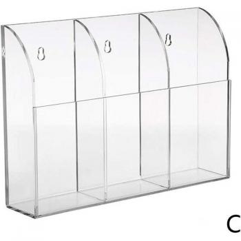 Soporte de Control Remoto para TV Montaje en Pared Organizador Acrílico Tamaño 3 G5C8
