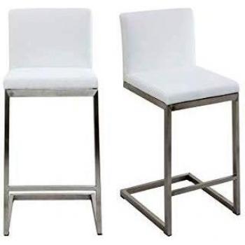 Taburete de bar diseño contemporáneo con pies de aluminio (lote de 2) Stellar