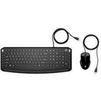 Combo Teclado y Ratón HP Pavilion 200 - Físico, Negro, Compacto, 12 Atajos, 3 LED, Ratón Brillante 16000 DPI