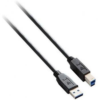 V7 V7E2USB3AB-1.8M - Cable USB 3.0, 1.8 m, M/M, Negro