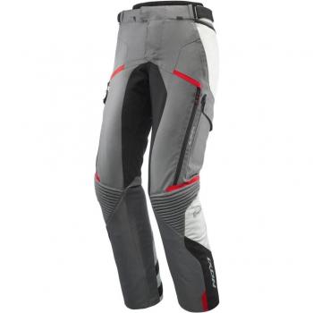 Ixon Pantalones de Moto Midgard PT Gris-Negro-Rojo, pantalones textiles impermeables para motocicletas, color negro, gris y rojo, tamaño 2XL