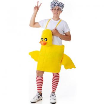 Disfraz de Pato amarillo con tirantes para adulto