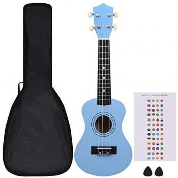 Set de ukelele soprano con funda para niños azul bebé 21