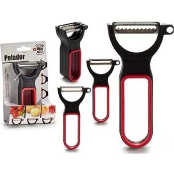 Set de Cuchillos Peladores de Acero y Plástico (3 Piezas)