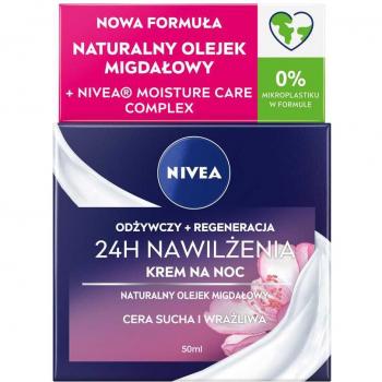Crema Nocturna Nutritiva Nivea 24h para Piel Seca y Sensible con Aceite de Almendras 50 ml