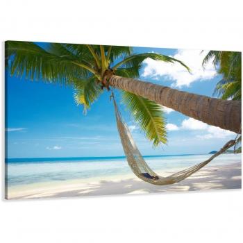 Cuadros en Lienzo Playa 120 x 80 cm Modelo Nr. 5039 XXL Las imágenes Estan Listas, enmarcadas en Marcos de Madera auténtica. El diseño de la impresión artística como un Mural Enmarcado.