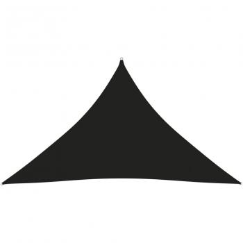 Toldo de vela triangular de tela oxford negro 3,5x3,5x4,9 m